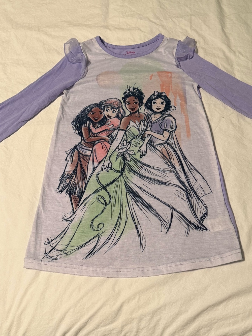 Disney Lavender Long Sleeve Princess Group Graphic Tee